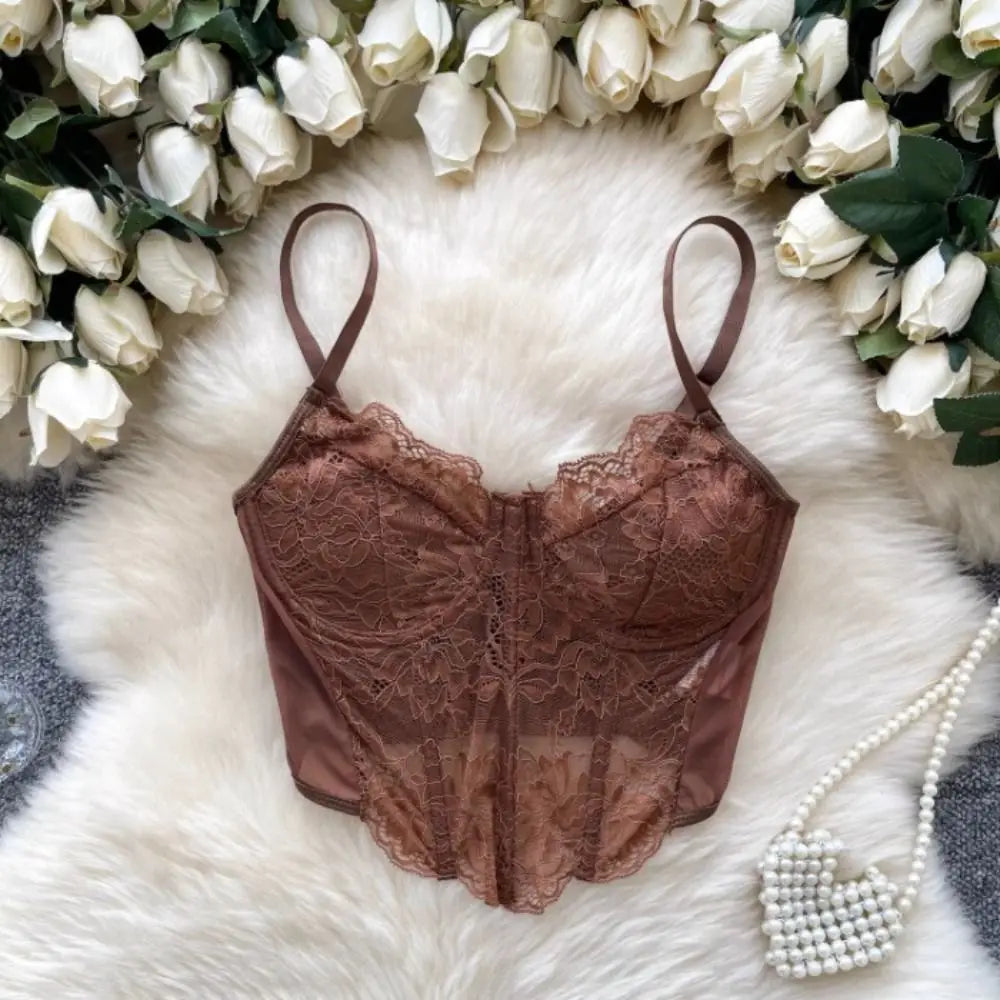 Zelix Projector Corset Top Lace Trim Summer Silhouette
