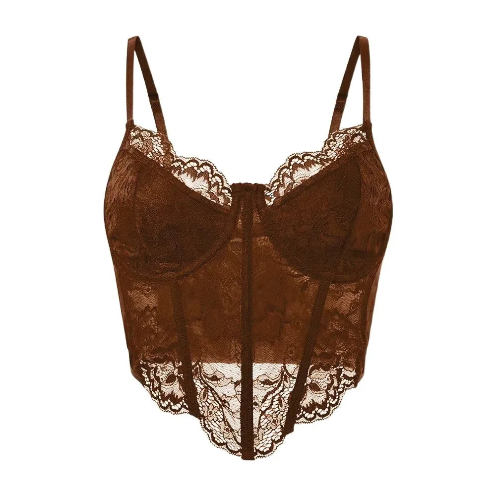 Zelix Projector Corset Top Lace Trim Summer Silhouette