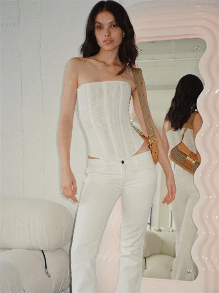 Zelix Projector Backless Tank Top Airy Mesh Summer Essential