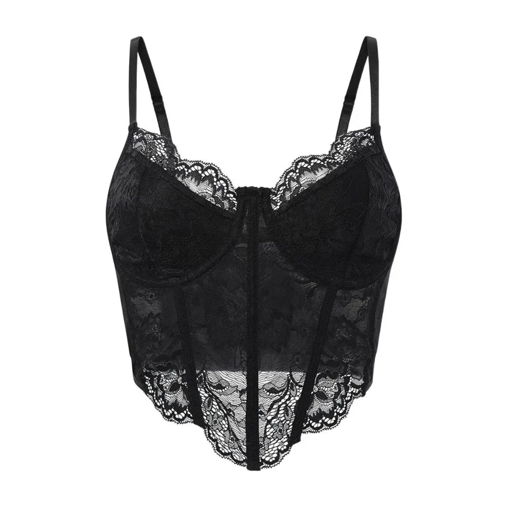 Zelix Projector Corset Top Lace Trim Summer Silhouette